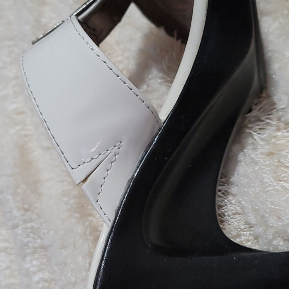 3" High Heel Sandals White Patent Open Toe Sole Sense Ability Croft Barrow 6.5 - Picture 5 of 14
